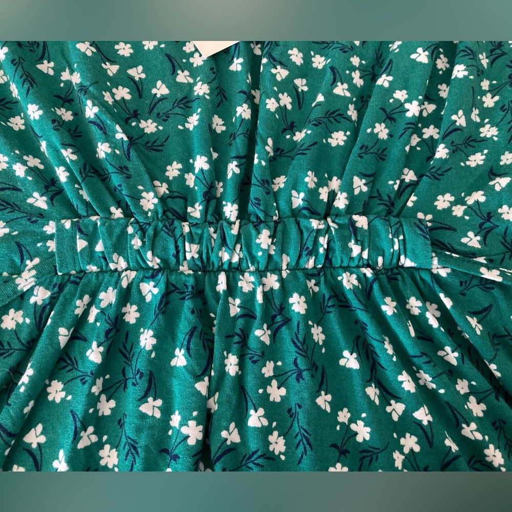 NWT Cynthia Rowley green floral sleeveless V-neck mini dress, size medium - Picture 9 of 11